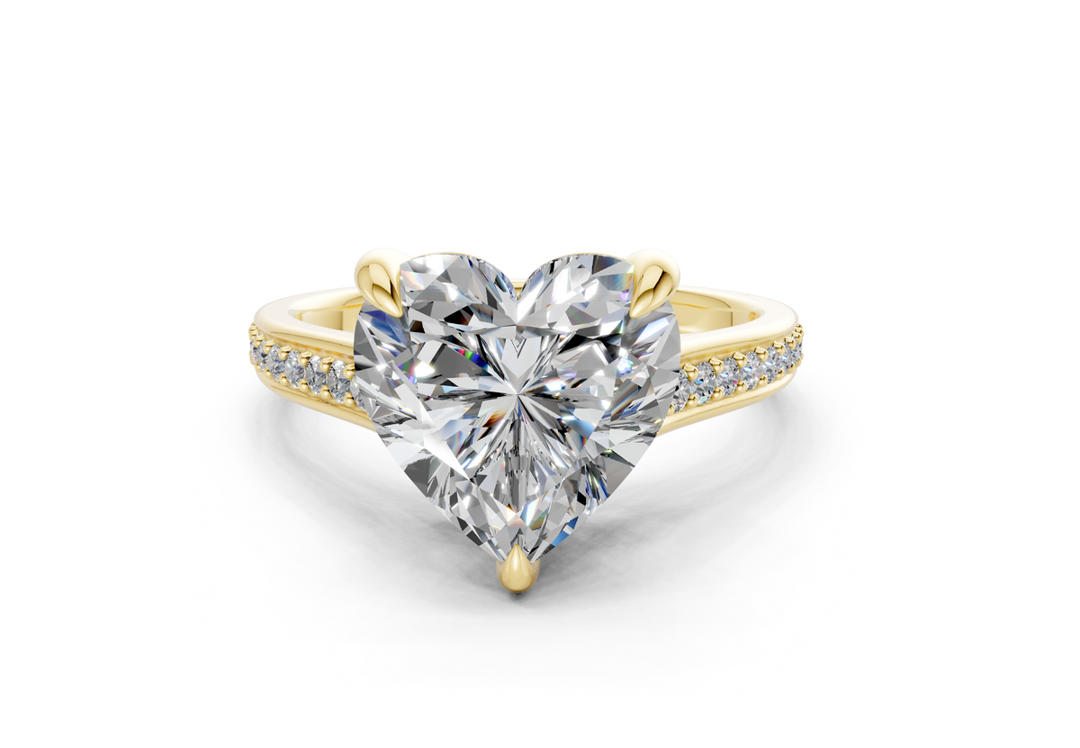 Adeline Diamond Pave Heart Cut 2mm Engagement Ring