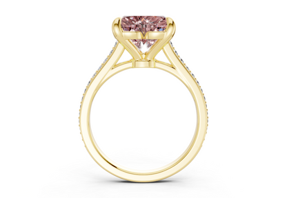 Adeline Pink Diamond Pave Heart Cut 2mm Engagement Ring