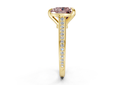 Adeline Pink Diamond Pave Heart Cut 2mm Engagement Ring