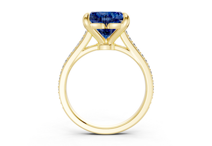 Adeline Sapphire Gemstone Pave Heart Cut 2mm Engagement Ring