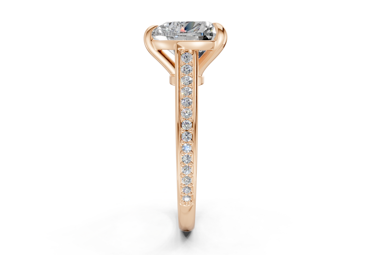 Adeline Diamond Pave Heart Cut 2mm Engagement Ring