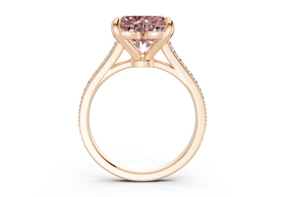 Adeline Pink Diamond Pave Heart Cut 2mm Engagement Ring