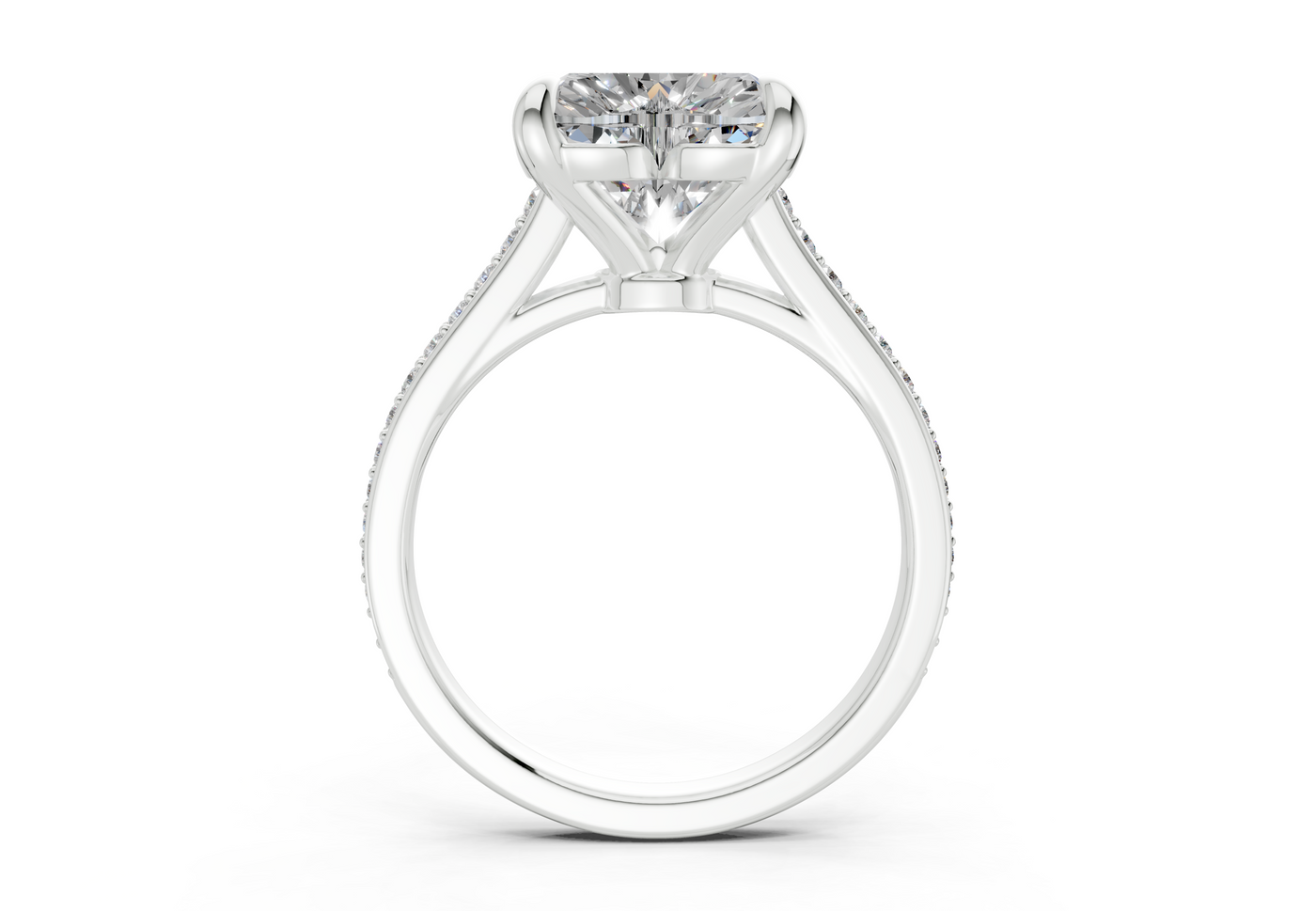 Adeline Diamond Pave Heart Cut 2mm Engagement Ring