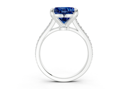 Adeline Sapphire Gemstone Pave Heart Cut 2mm Engagement Ring