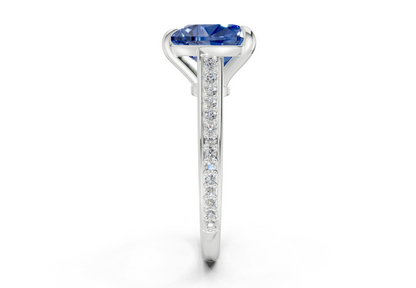 Adeline Sapphire Gemstone Pave Heart Cut 2mm Engagement Ring