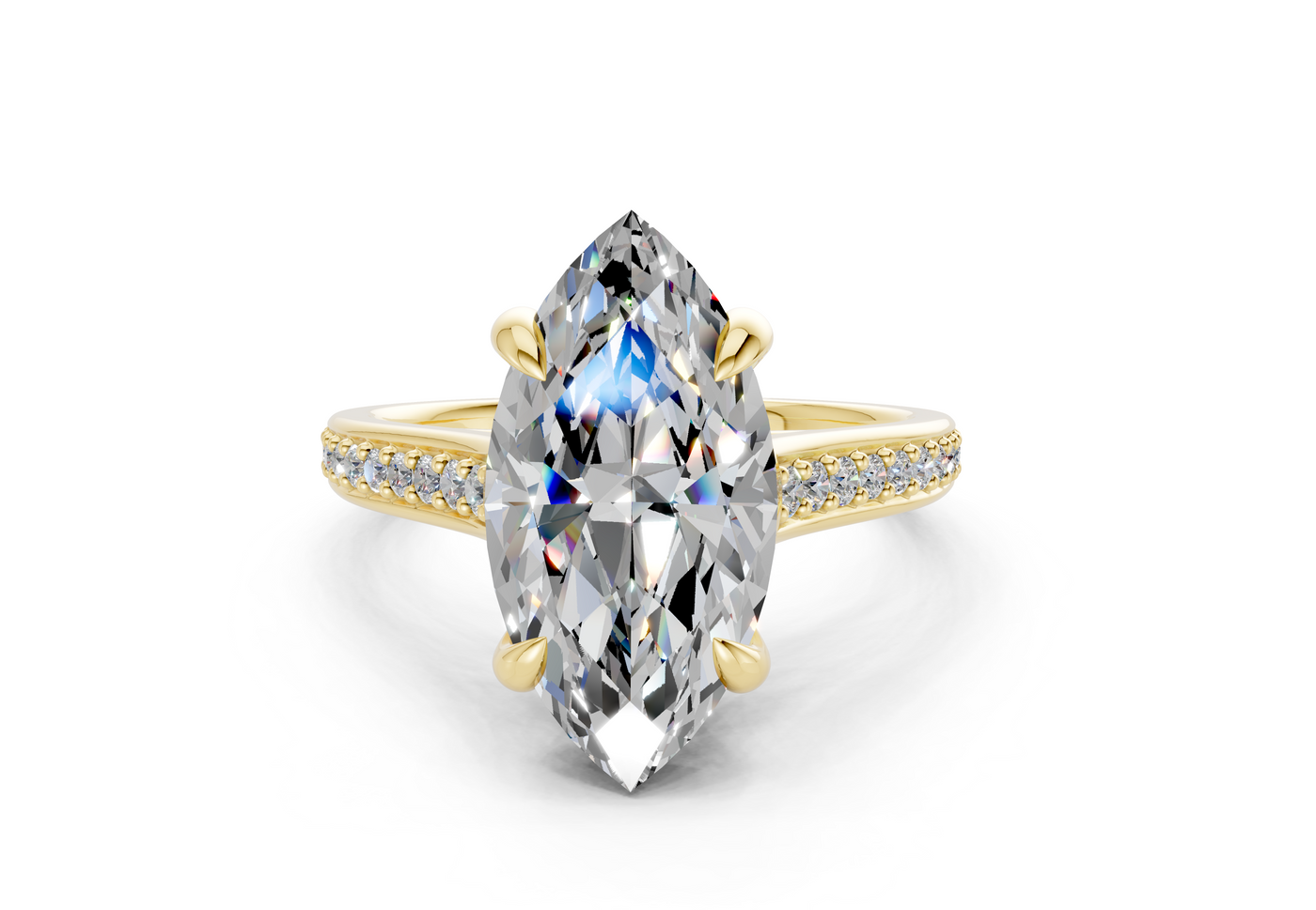 Adeline Diamond Pave Marquise Cut 2mm Engagement Ring