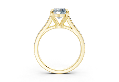 Adeline Blue Diamond Pave Marquise Cut 2mm Engagement Ring