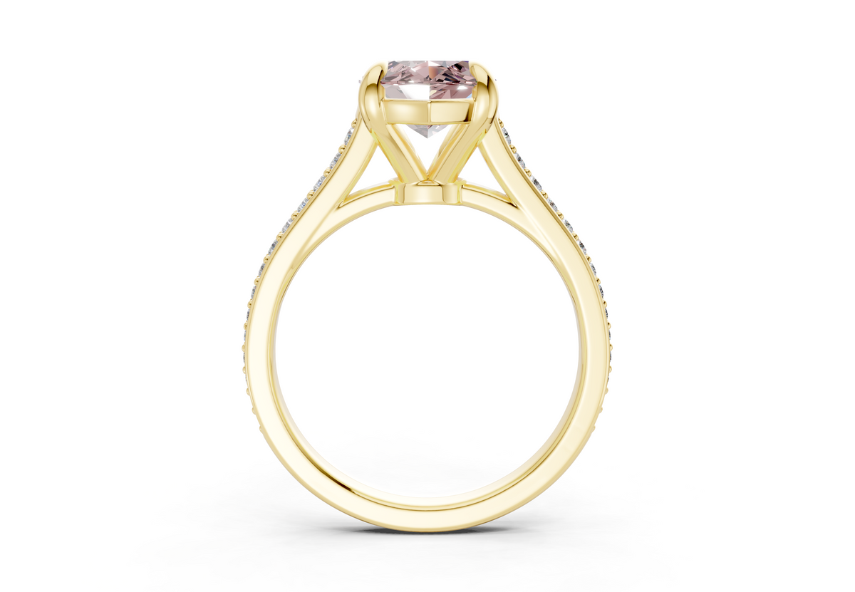 Adeline Pink Diamond Pave Marquise Cut 2mm Engagement Ring