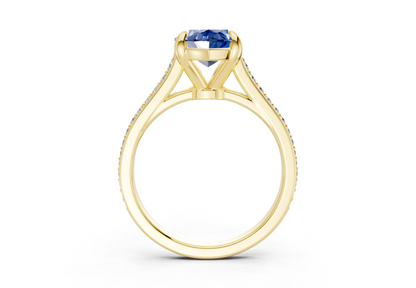 Adeline Sapphire Gemstone Pave Marquise Cut 2mm Engagement Ring