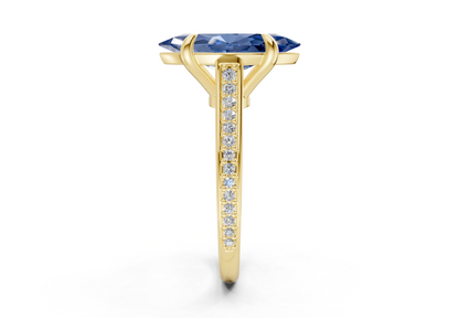 Adeline Sapphire Gemstone Pave Marquise Cut 2mm Engagement Ring