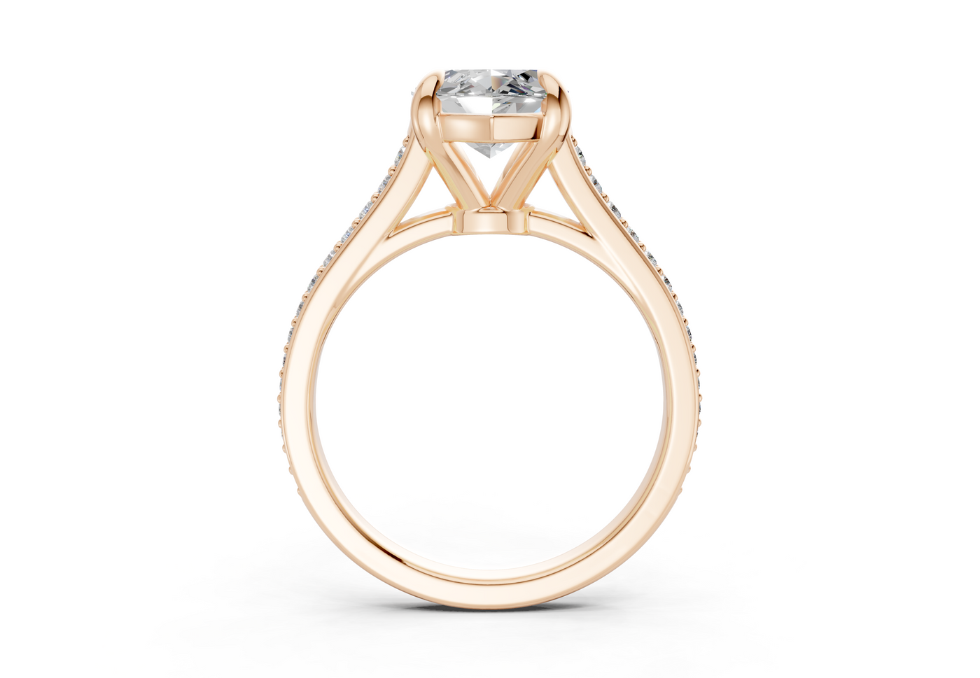 Adeline Diamond Pave Marquise Cut 2mm Engagement Ring