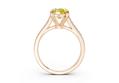Adeline Yellow Diamond Pave Marquise Cut 2mm Engagement Ring