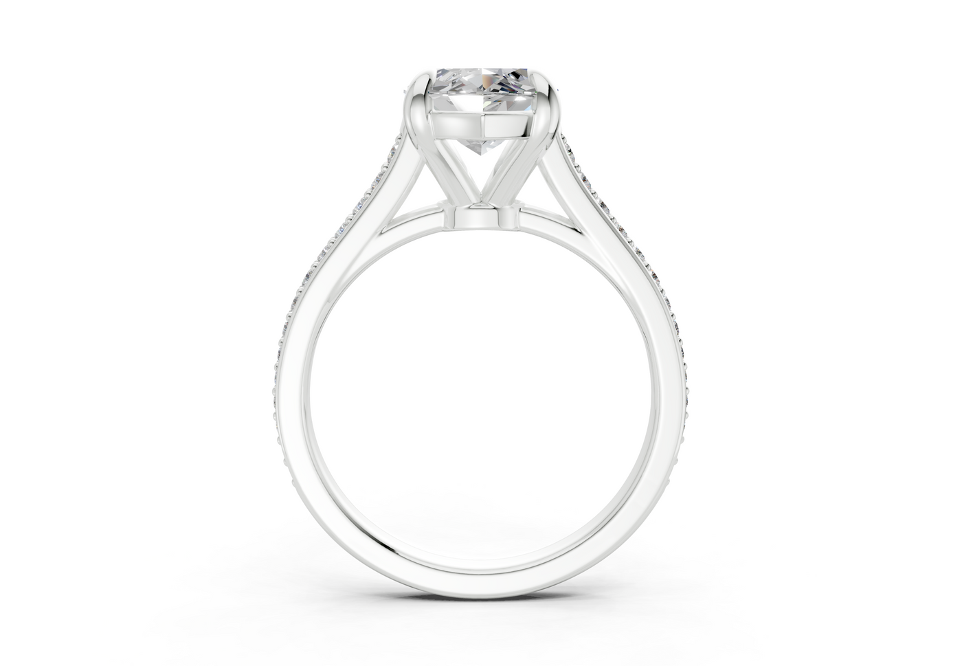 Adeline Diamond Pave Marquise Cut 2mm Engagement Ring