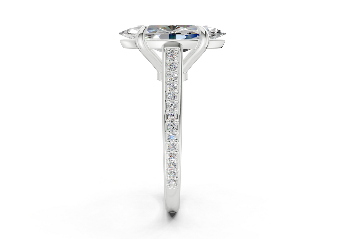 Adeline Diamond Pave Marquise Cut 2mm Engagement Ring