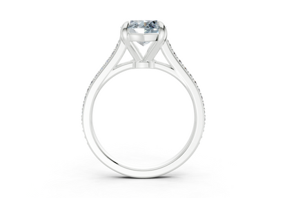 Adeline Blue Diamond Pave Marquise Cut 2mm Engagement Ring