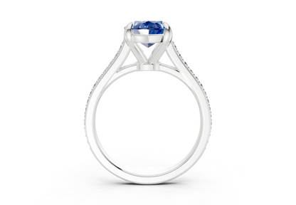 Adeline Sapphire Gemstone Pave Marquise Cut 2mm Engagement Ring