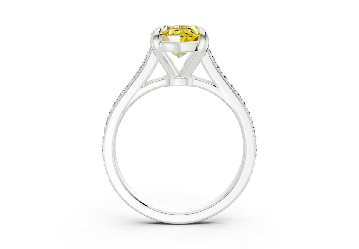Adeline Yellow Diamond Pave Marquise Cut 2mm Engagement Ring