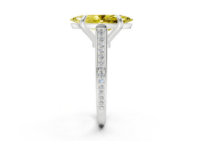 Adeline Yellow Diamond Pave Marquise Cut 2mm Engagement Ring