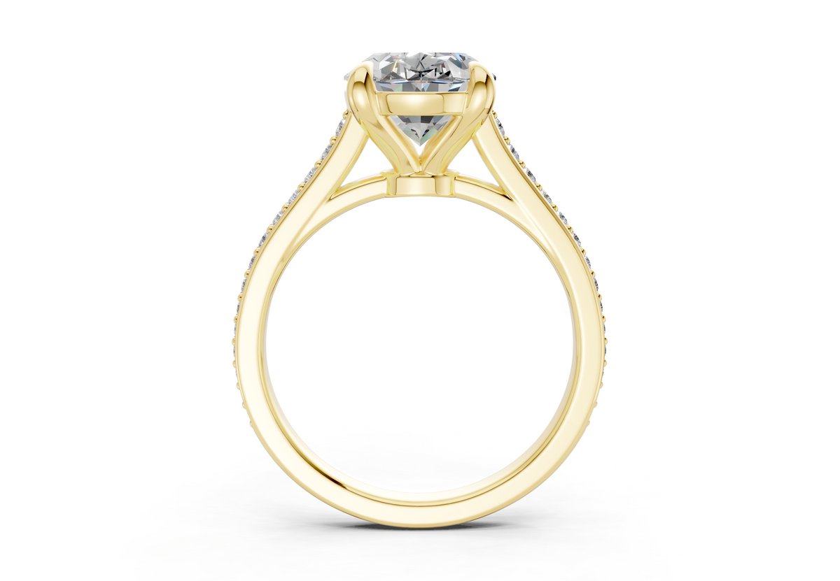 Adeline Diamond Pave Oval Cut 2mm Engagement Ring