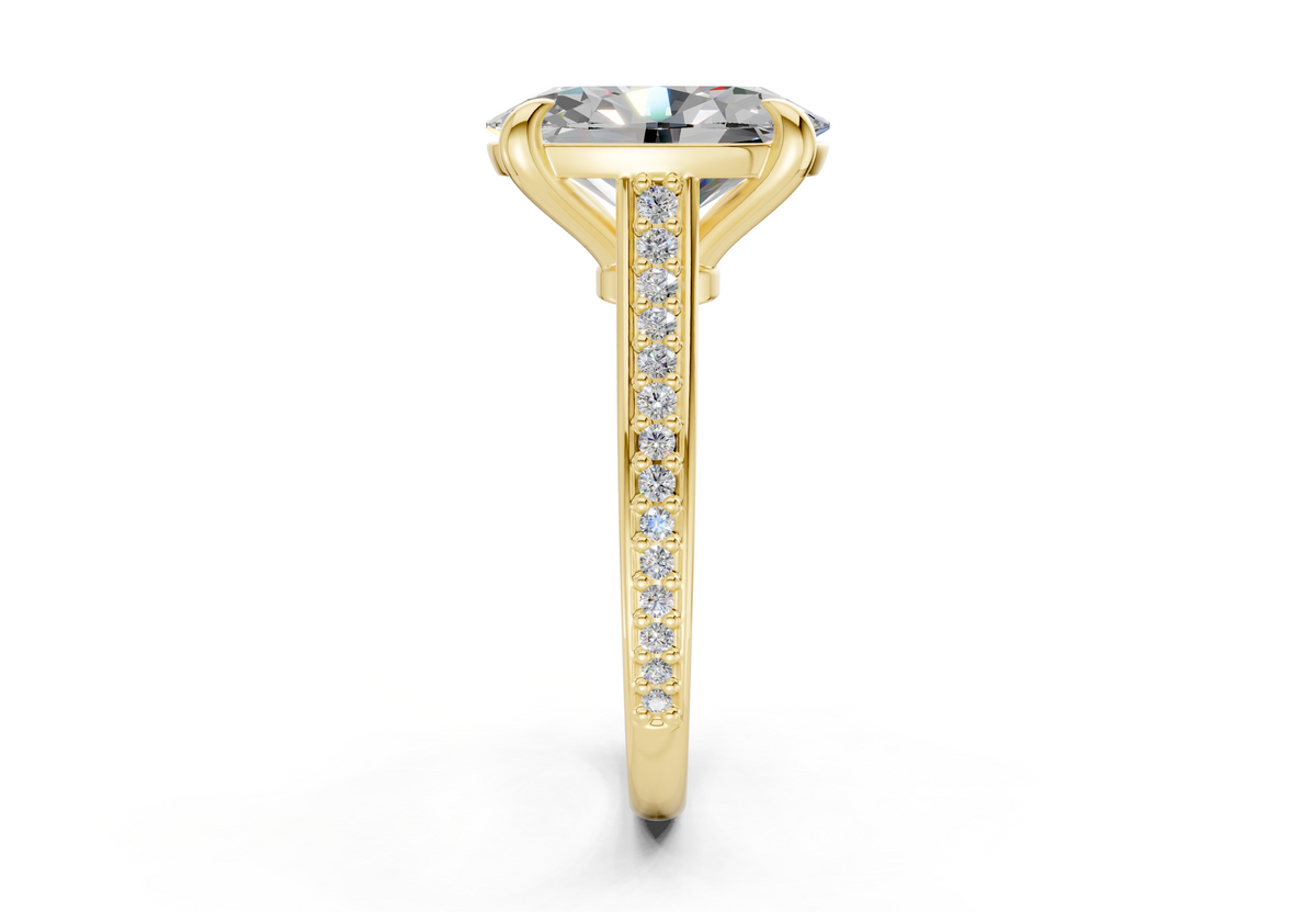 Adeline Diamond Pave Oval Cut 2mm Engagement Ring