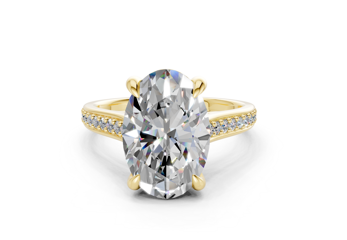 Adeline Diamond Pave Oval Cut 2mm Engagement Ring