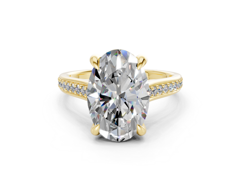 Adeline Diamond Pave Oval Cut 2mm Engagement Ring