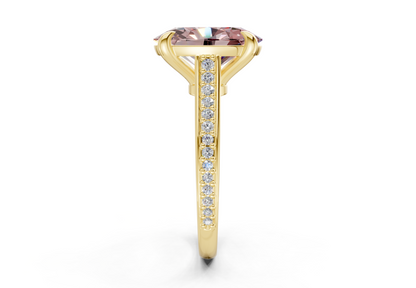 Adeline Pink Diamond Pave Oval Cut 2mm Engagement Ring