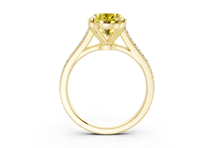 Adeline Yellow Diamond Pave Oval Cut 2mm Engagement Ring