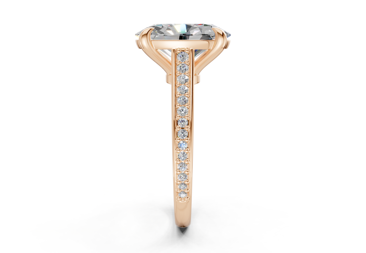Adeline Diamond Pave Oval Cut 2mm Engagement Ring