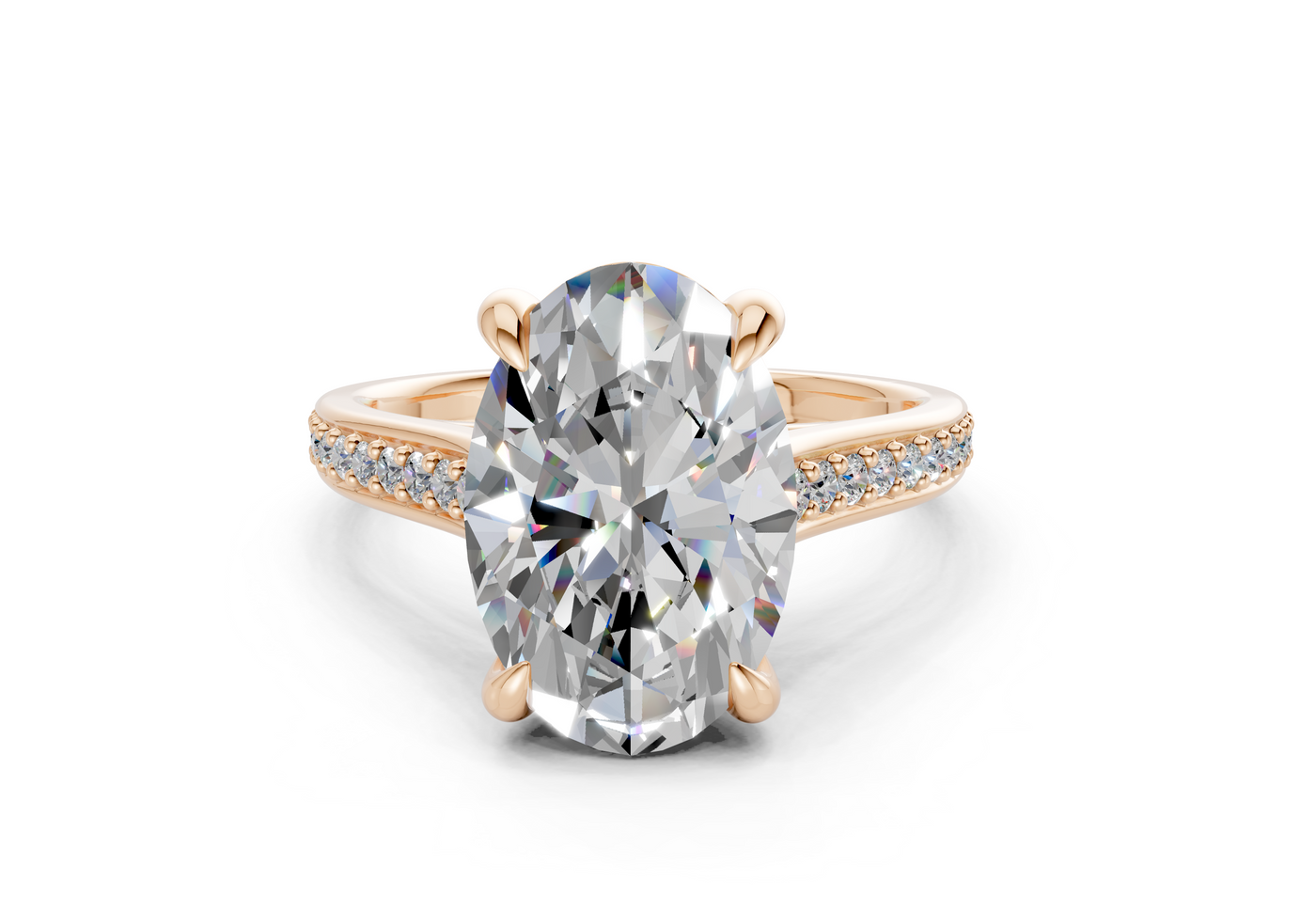 Adeline Diamond Pave Oval Cut 2mm Engagement Ring