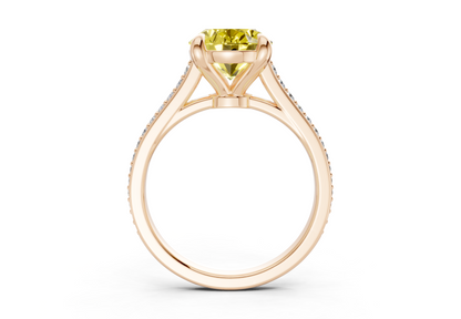Adeline Yellow Diamond Pave Oval Cut 2mm Engagement Ring