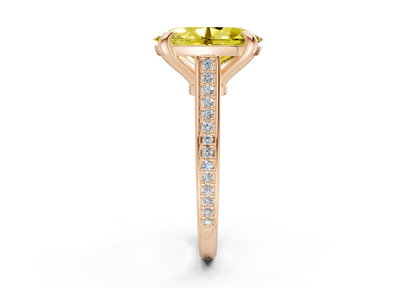 Adeline Yellow Diamond Pave Oval Cut 2mm Engagement Ring
