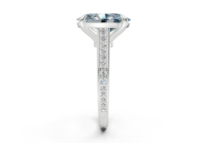 Adeline Blue Diamond Pave Oval Cut 2mm Engagement Ring
