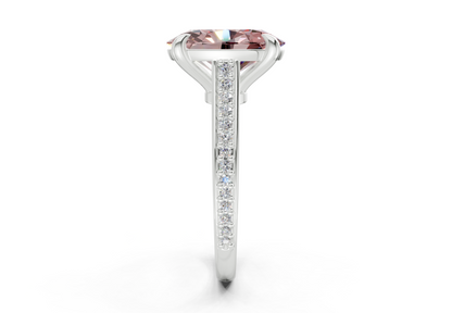 Adeline Pink Diamond Pave Oval Cut 2mm Engagement Ring