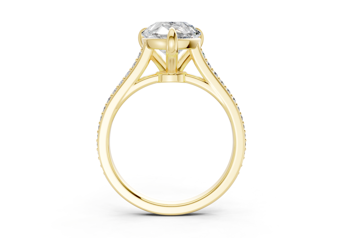 Adeline Diamond Pave Pear Cut 2mm Engagement Ring