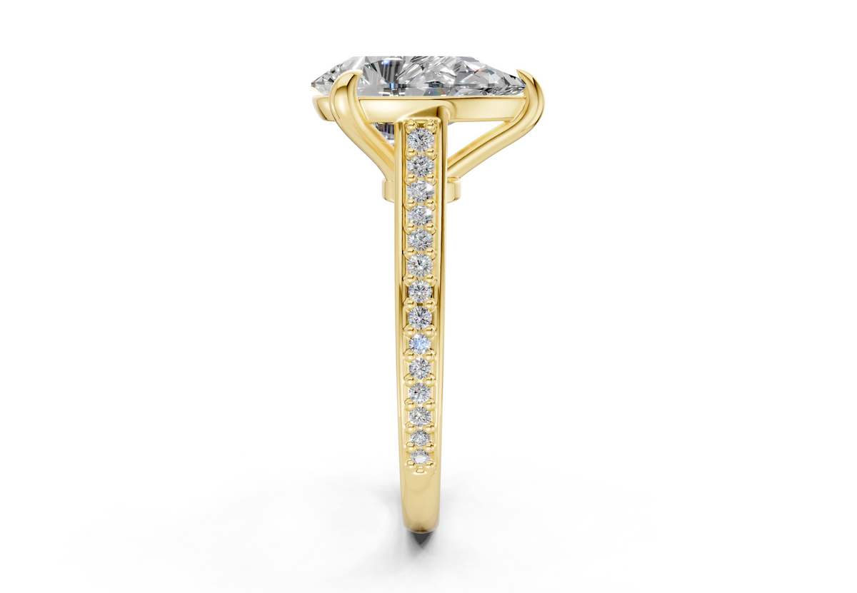 Adeline Diamond Pave Pear Cut 2mm Engagement Ring