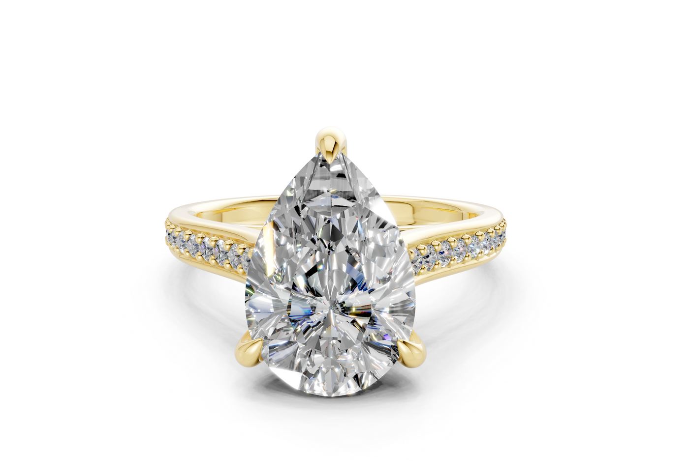 Adeline Diamond Pave Pear Cut 2mm Engagement Ring