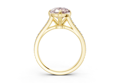 Adeline Pink Diamond Pave Pear Cut 2mm Engagement Ring
