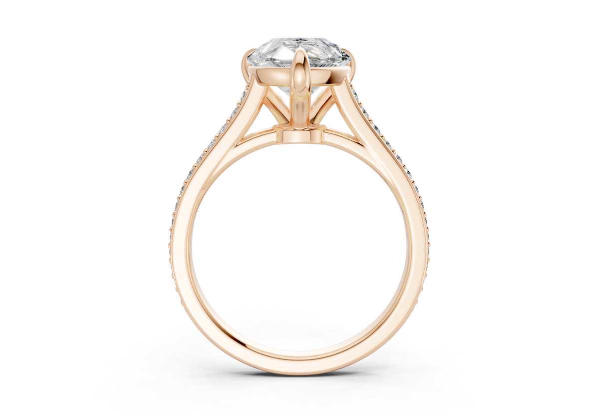 Adeline Diamond Pave Pear Cut 2mm Engagement Ring