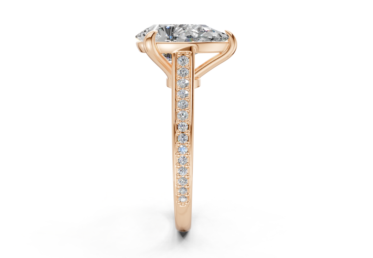 Adeline Diamond Pave Pear Cut 2mm Engagement Ring