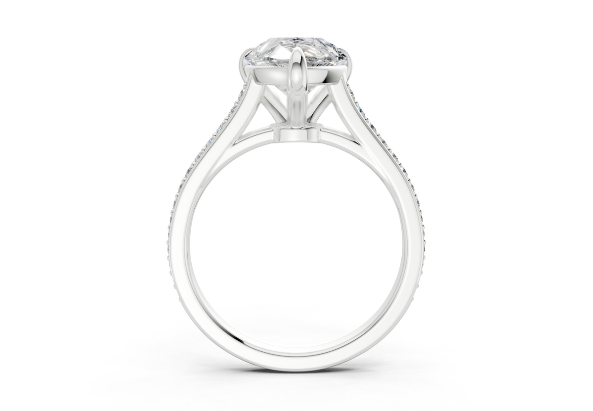 Adeline Diamond Pave Pear Cut 2mm Engagement Ring
