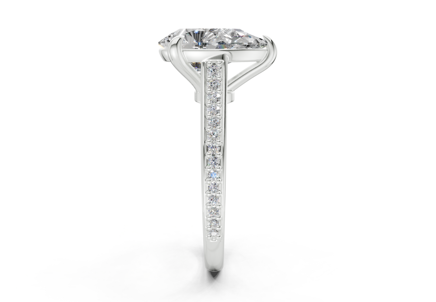 Adeline Diamond Pave Pear Cut 2mm Engagement Ring