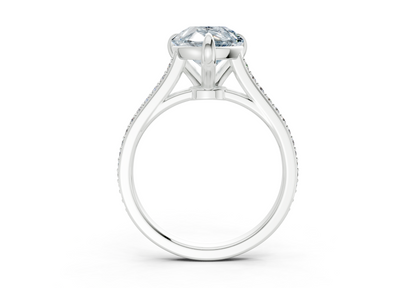 Adeline Blue Diamond Pave Pear Cut 2mm Engagement Ring
