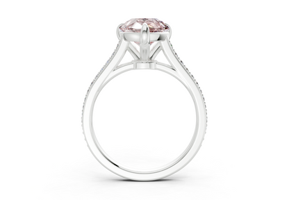 Adeline Pink Diamond Pave Pear Cut 2mm Engagement Ring