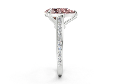 Adeline Pink Diamond Pave Pear Cut 2mm Engagement Ring