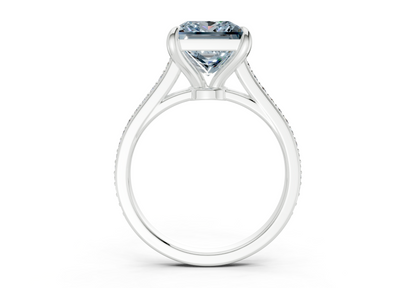 Adeline Blue Diamond Pave Princess Cut 2mm Engagement Ring