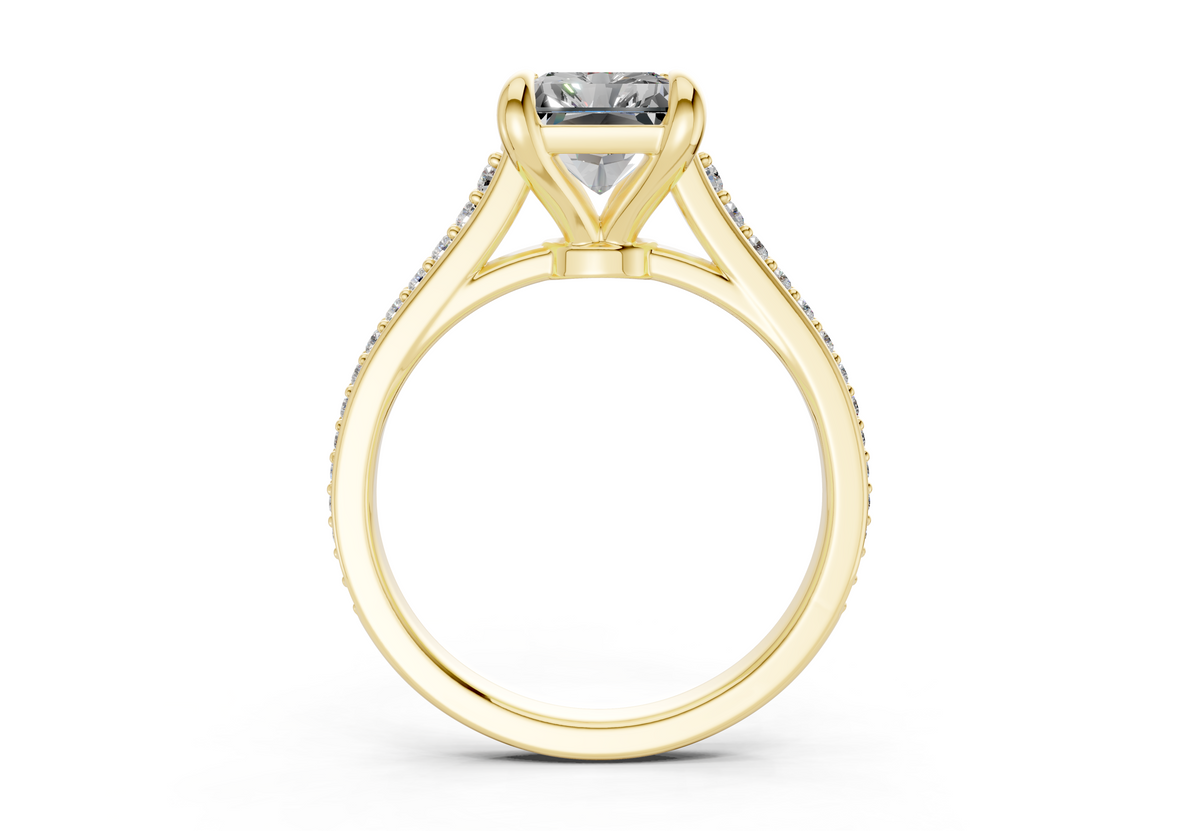 Adeline Diamond Pave Radiant Cut 2mm Engagement Ring