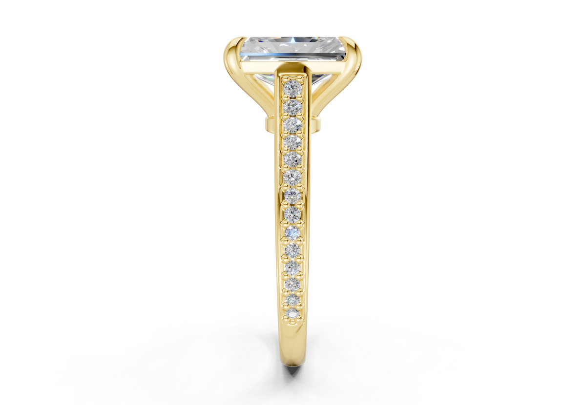 Adeline Diamond Pave Radiant Cut 2mm Engagement Ring