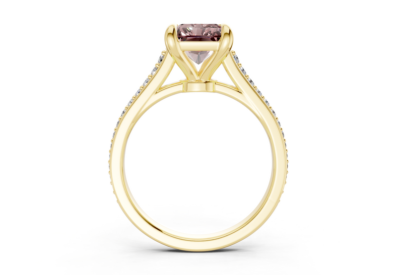 Adeline Pink Diamond Pave Radiant Cut 2mm Engagement Ring