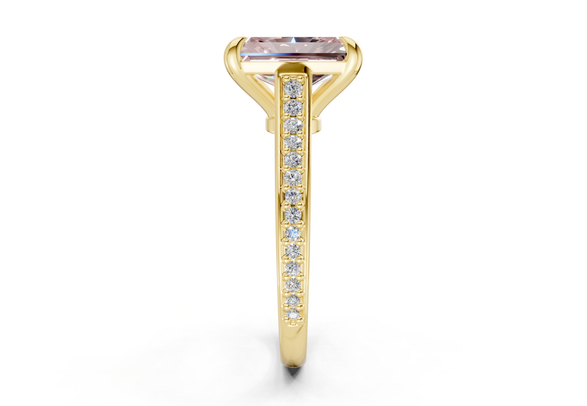 Adeline Pink Diamond Pave Radiant Cut 2mm Engagement Ring